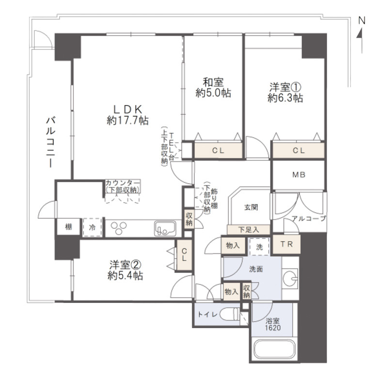ライオンズマンション大阪スカイタワー 間取り図