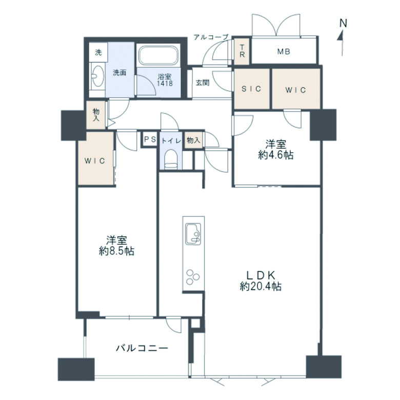 ビオール大阪大手前タワー 間取り図