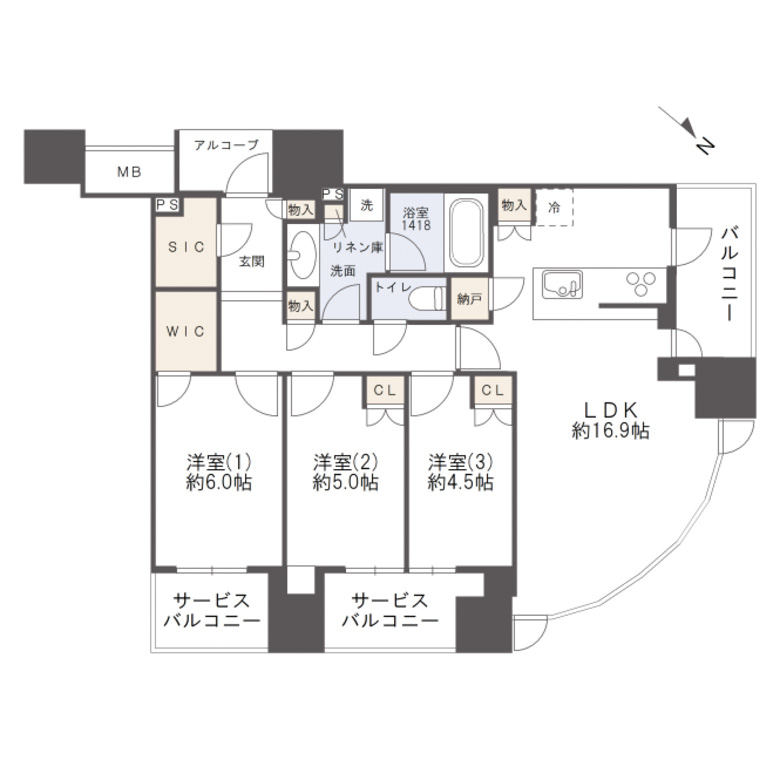 シエリアタワー中之島 間取り図