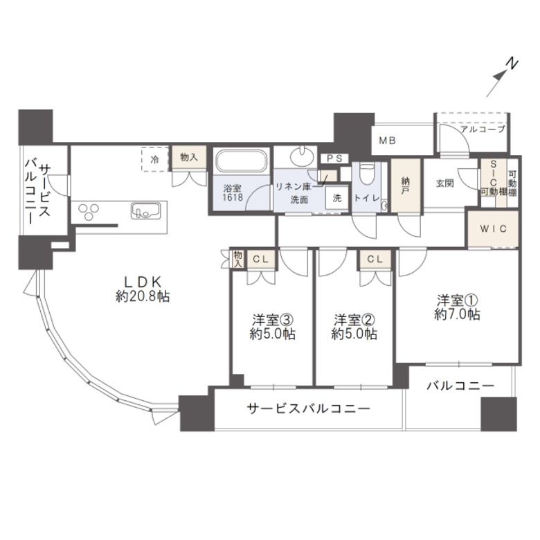 シエリアタワー中之島 間取り図